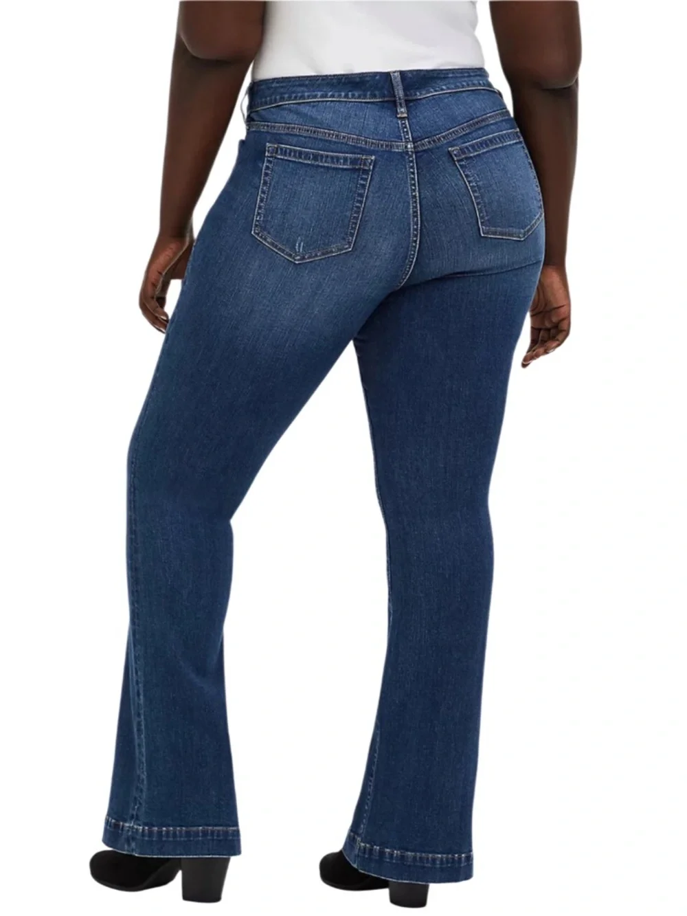 Torrid Mid Rise Flare Jeans Rockstar Dark Wash Button Fly NWT - Picture 2 of 13